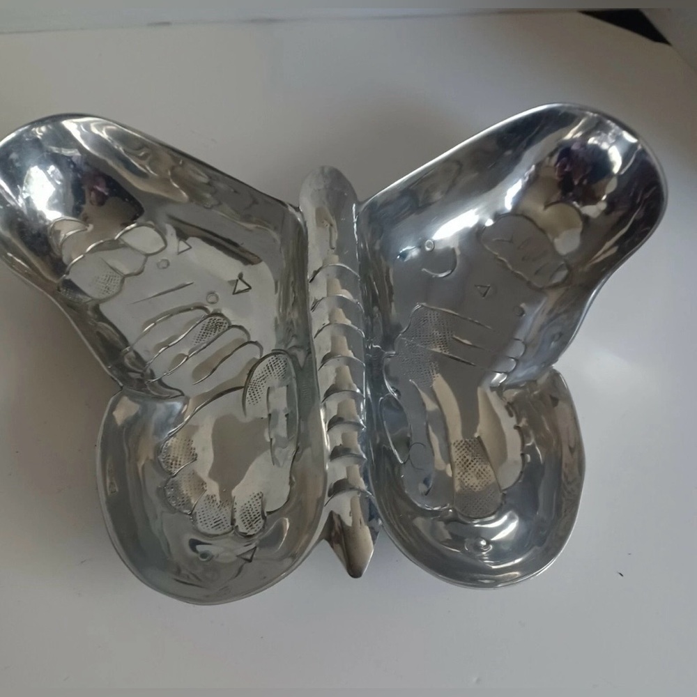 Cost Plus World Market Silver Butterfly Serving Dish set of 2